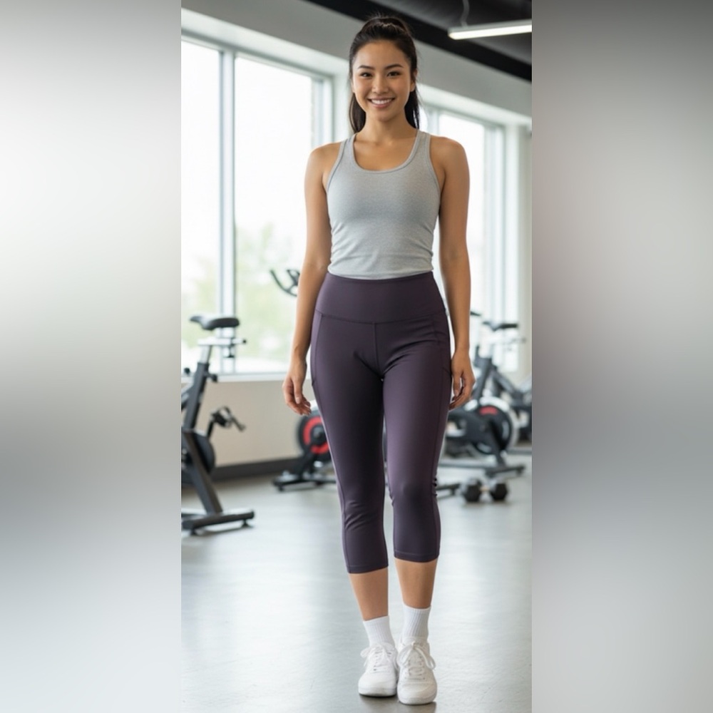 Marika Dark Purple High-Waisted Leggings